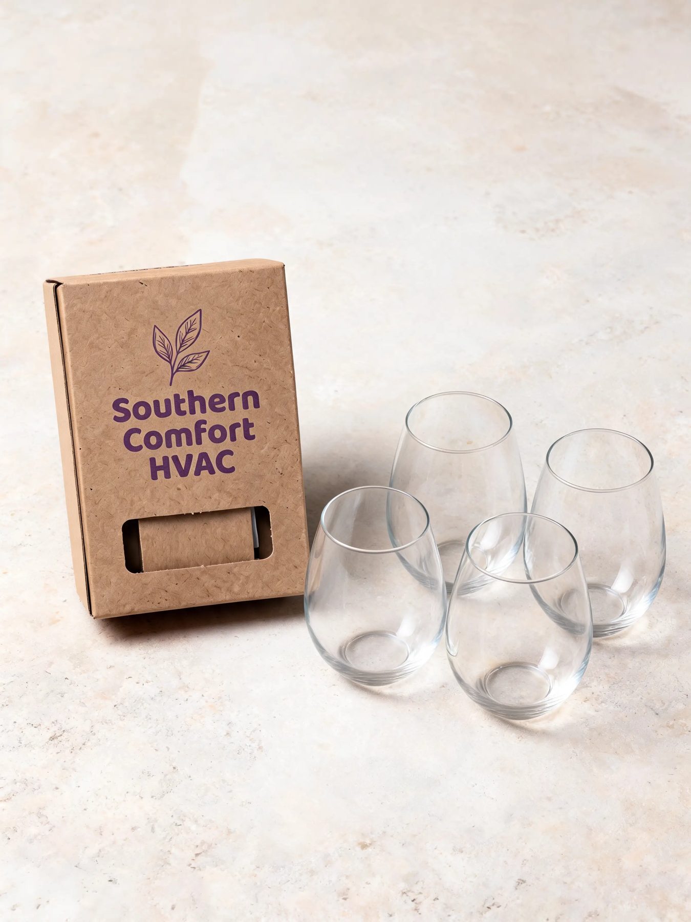 Stemless Wine Glasses, Set of Four
